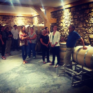 A tour before tasting. John shows us the cellar of his newly opened Planter's Ridge.
